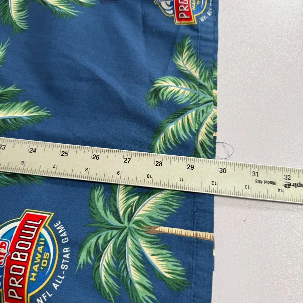 Reyn Spooner Shirt Mens Large Blue Hawaiian Camp Pro Bowl 2005 Hawaii‎ Palms